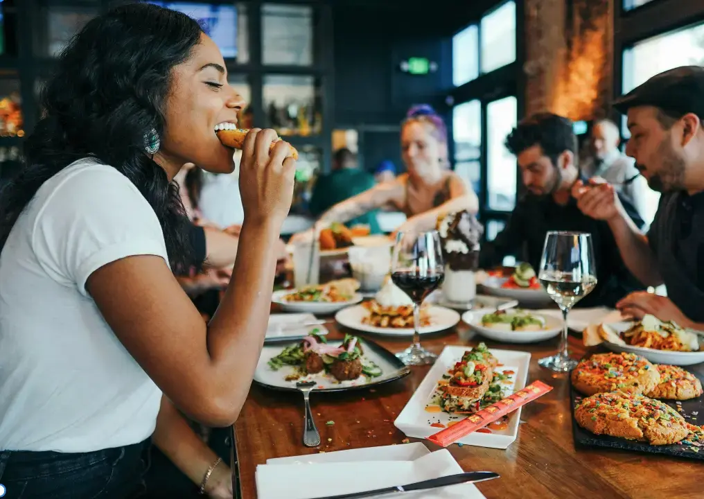 People dining at restaurant